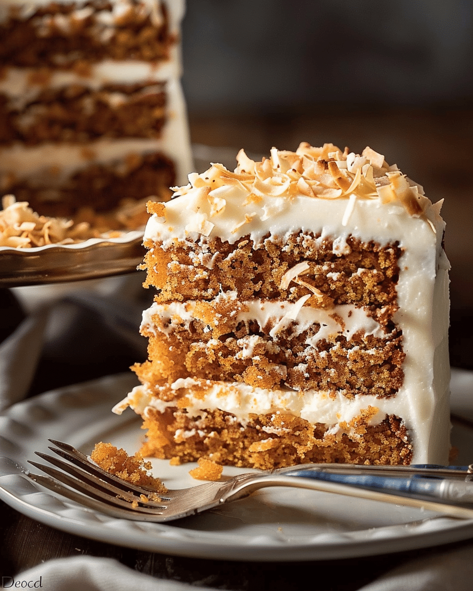 Coconut Carrot Cake with Cream Cheese Frosting