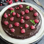 Flourless Chocolate Cake with Wineberries