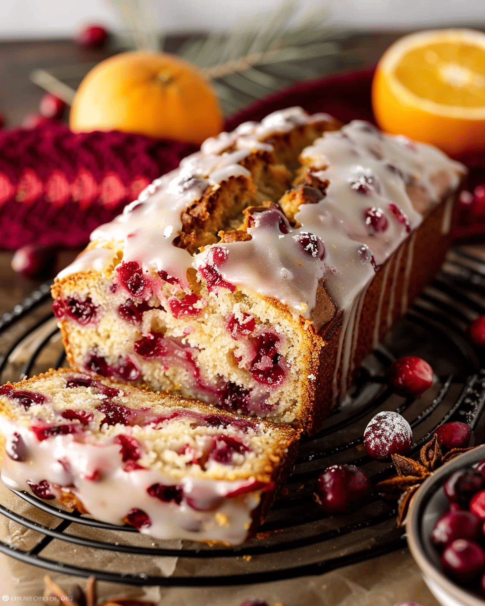 Orange Glazed Cranberry Bread