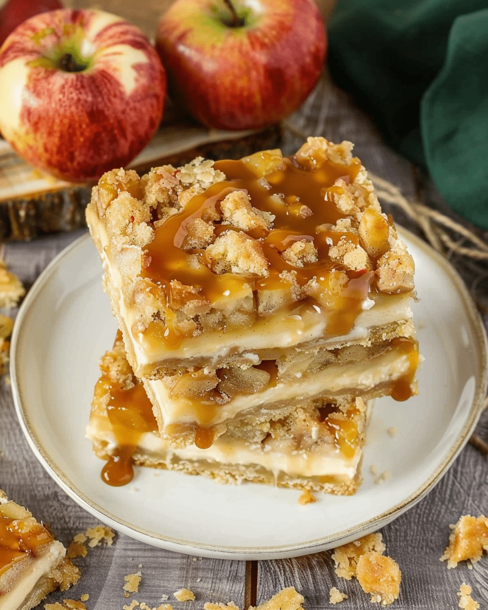 Caramel Apple Cheesecake Bars