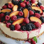 Summer Berry Peach Cheesecake