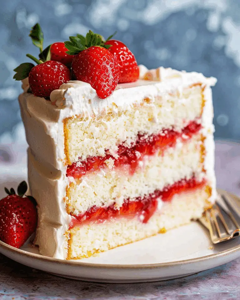 Vanilla Cake with Strawberry Filling
