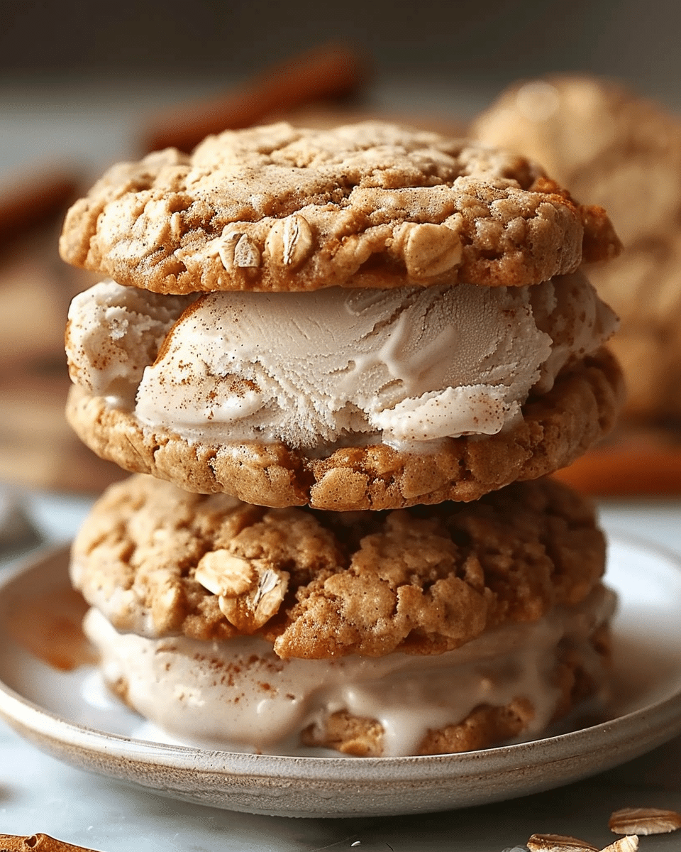 Oatmeal Cookie & Cinnamon Ice Cream Sandwich