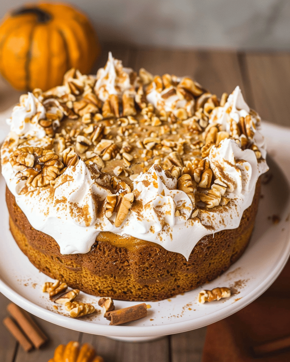 Gingerbread Pumpkin Poke Cake