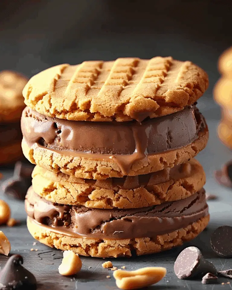 Peanut Butter Cookie & Chocolate Ice Cream Sandwich