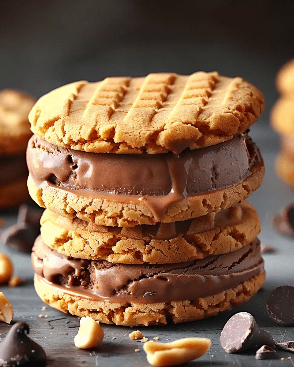 Peanut Butter Cookie & Chocolate Ice Cream Sandwich