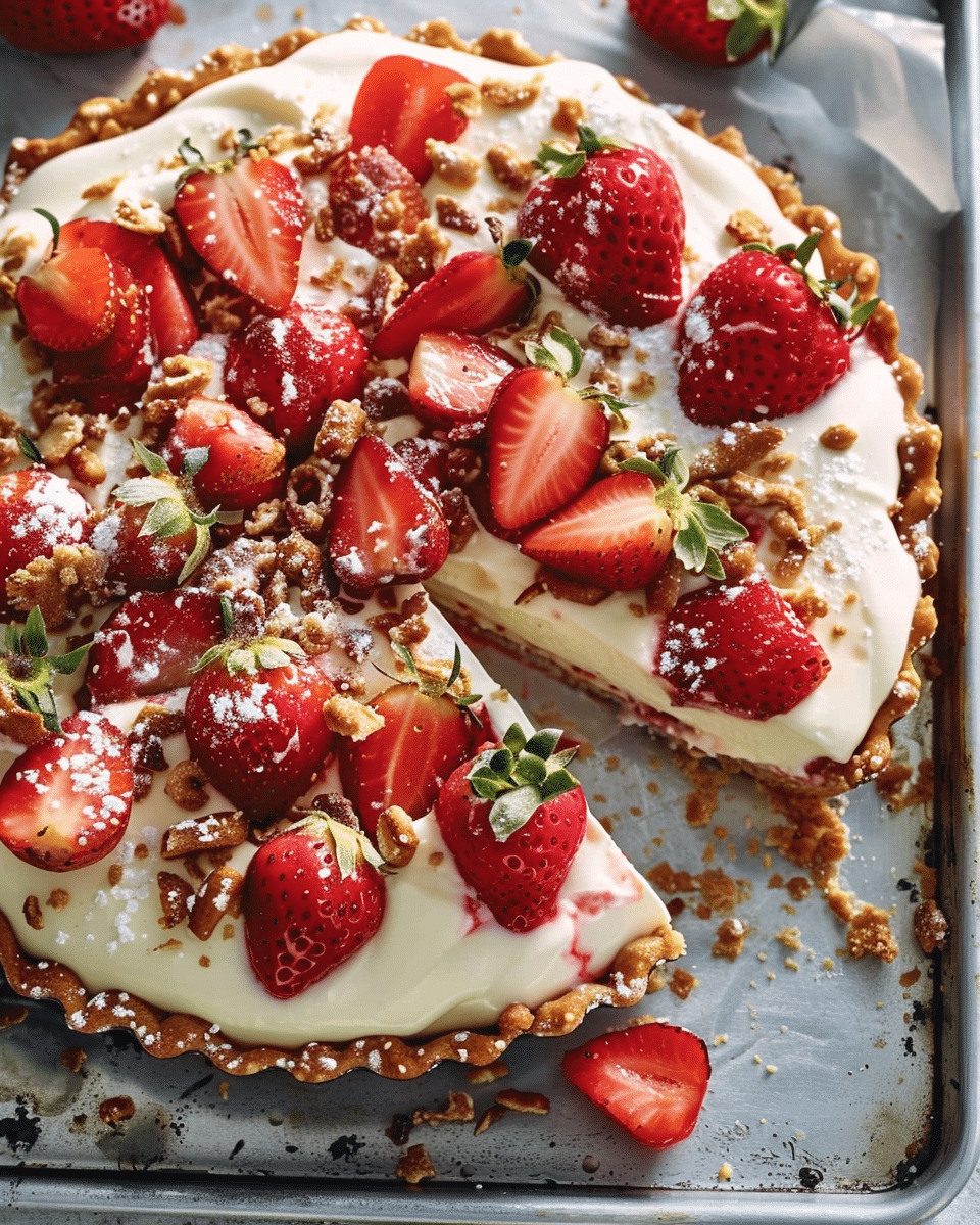 Sweet & Salty Strawberry Pretzel Tart Perfection