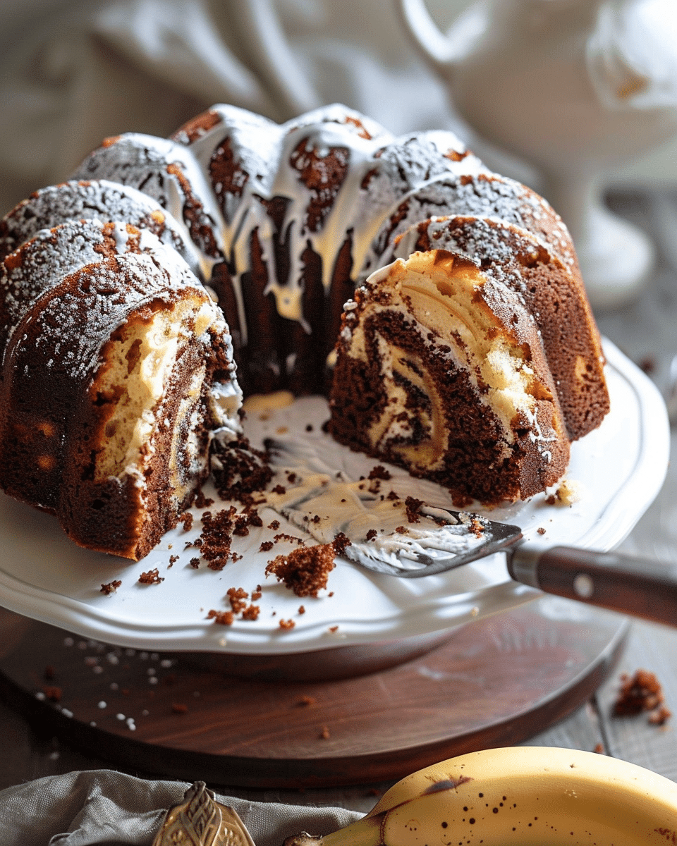 Swirled Banana Bundt Cake