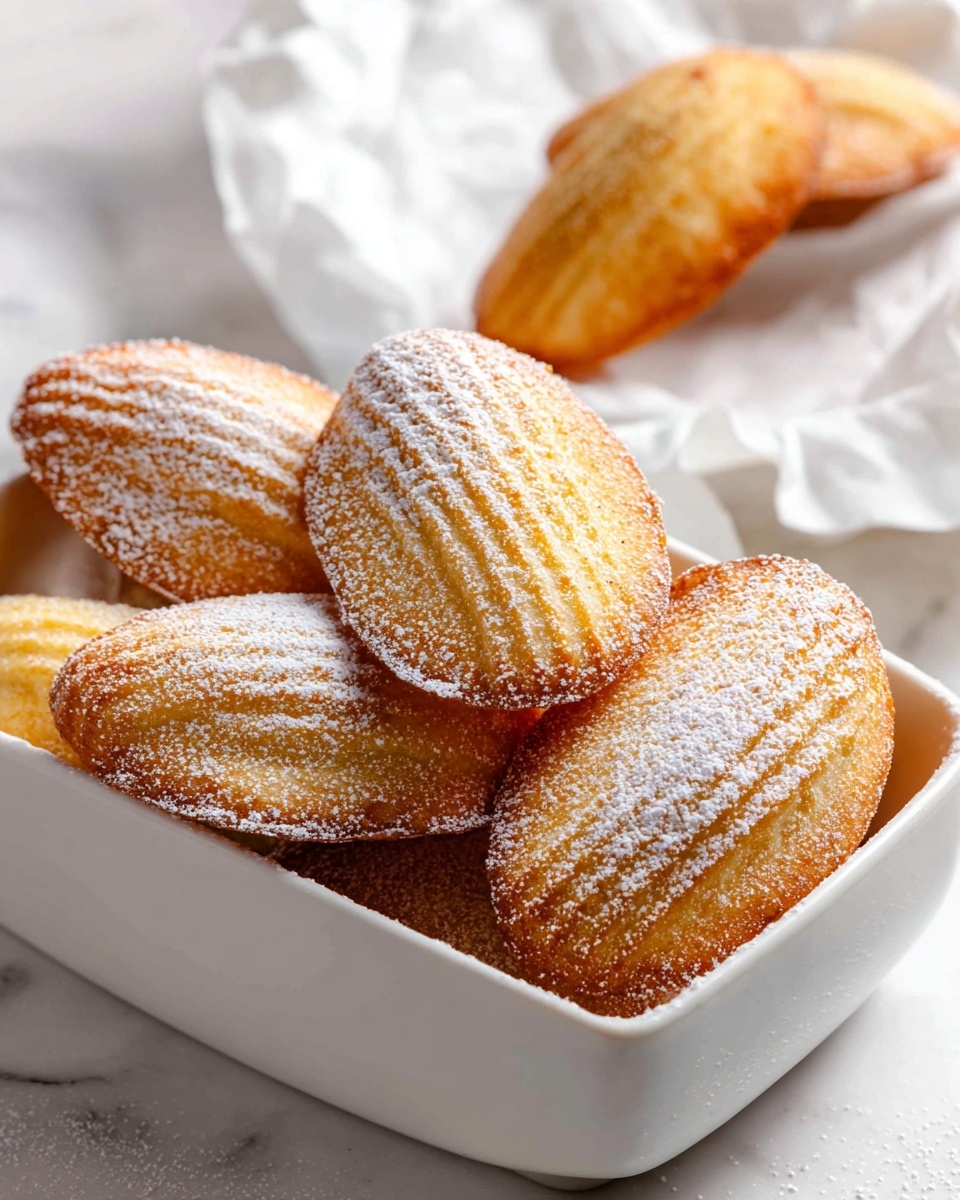 The image shows a dark gray non-stick mini loaf pan with twelve oval-shaped cavities, each filled with light beige batter. The batter has a smooth and glossy texture, slightly spread unevenly in each mold, creating soft, rounded peaks and small folds on top. The pan is on a white marbled surface, and the left part of the image shows a close-up of a woman's hand holding a piping bag squeezing batter into one cavity. Photo taken with an iphone --ar 4:5 --v 7