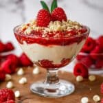 Raspberry White Chocolate Tiramisu with Caramelized Almond Crunch Recipe