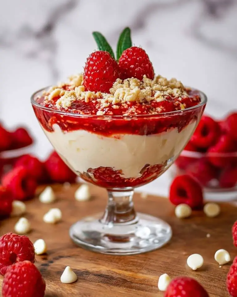 Raspberry White Chocolate Tiramisu with Caramelized Almond Crunch Recipe