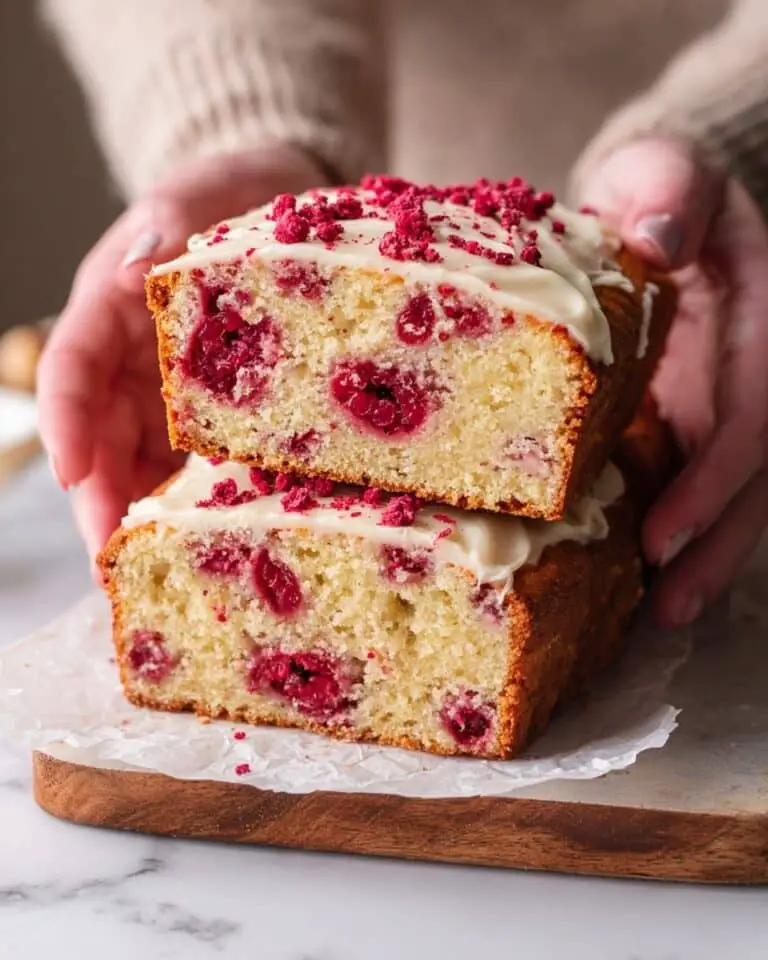 White Chocolate Raspberry Loaf Cake Recipe