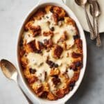 Homemade Bread Pudding with Rum-Soaked Raisins and Vanilla Custard Recipe