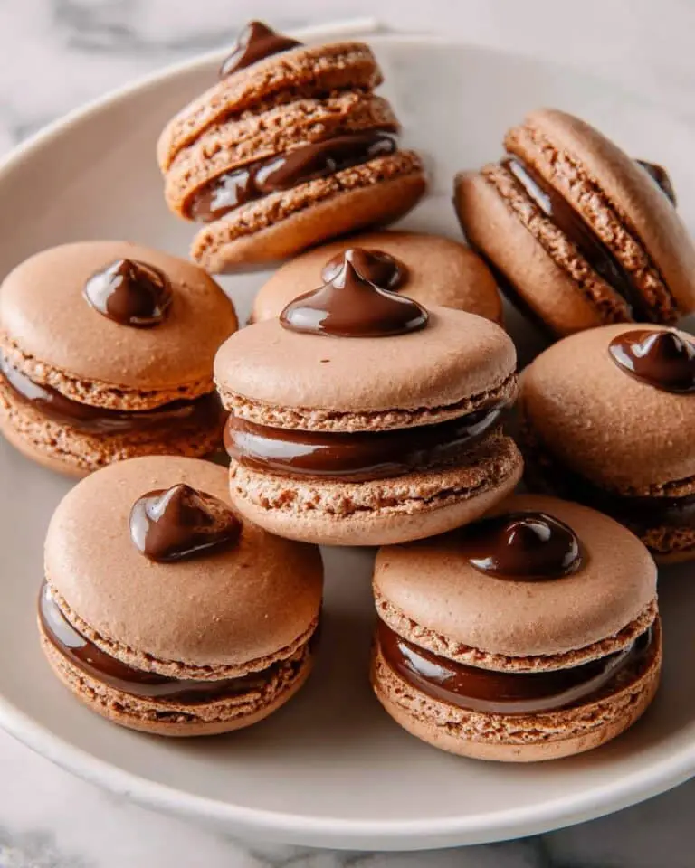 Chocolate Macarons with Dark Chocolate Ganache Recipe