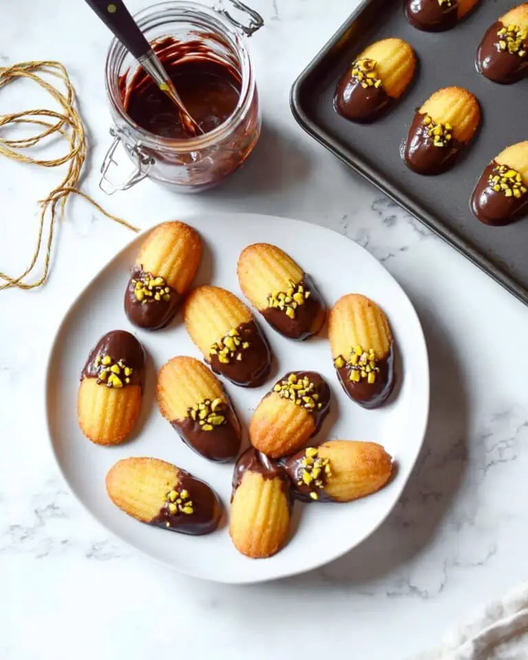 Madeleines with Pistachios and Dark Chocolate Recipe