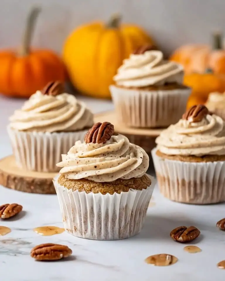 Pumpkin Spice Cupcakes with Maple Buttercream and Toasted Pecans Recipe