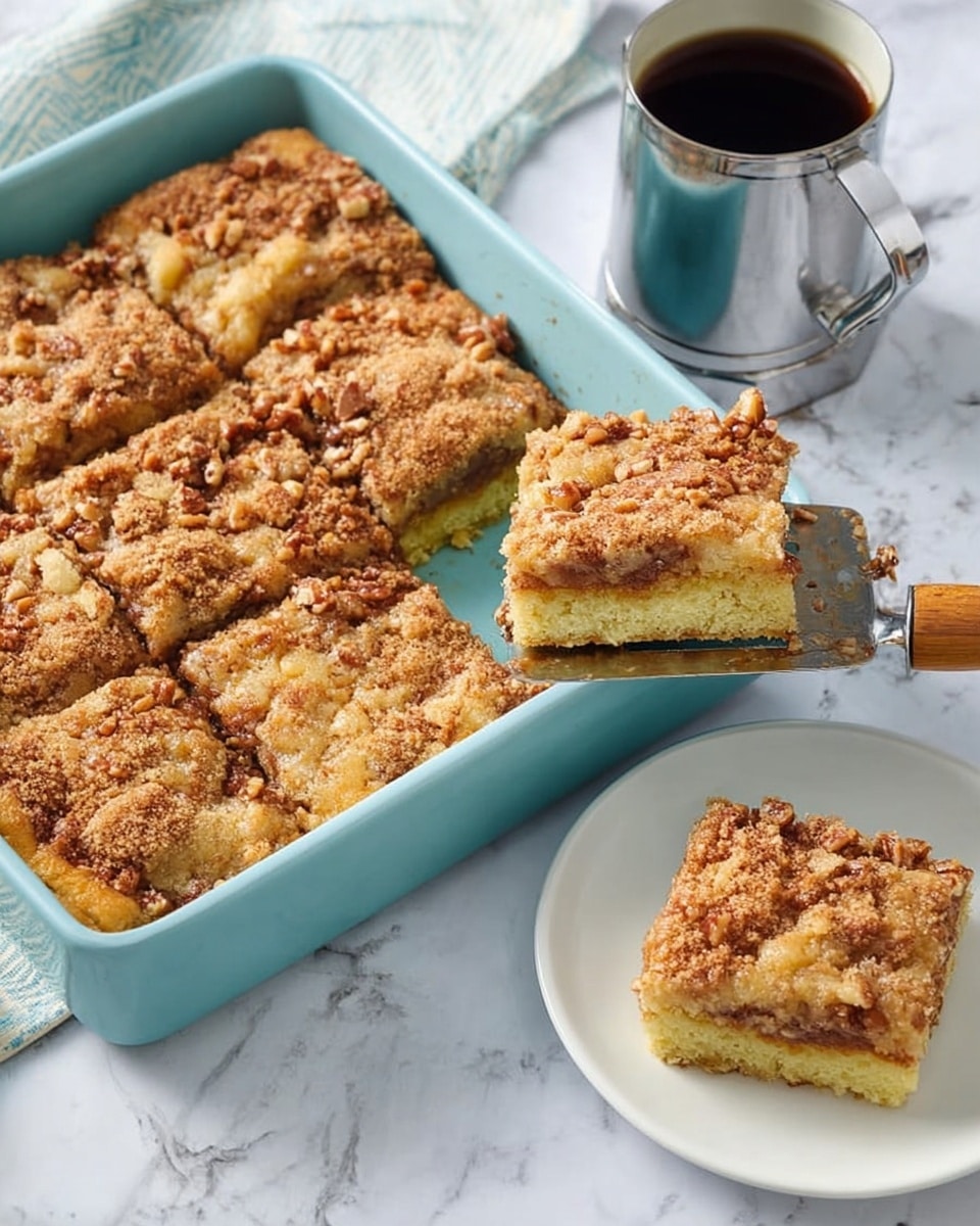 Apple Sour Cream Coffee Cake with Pecan Topping Recipe