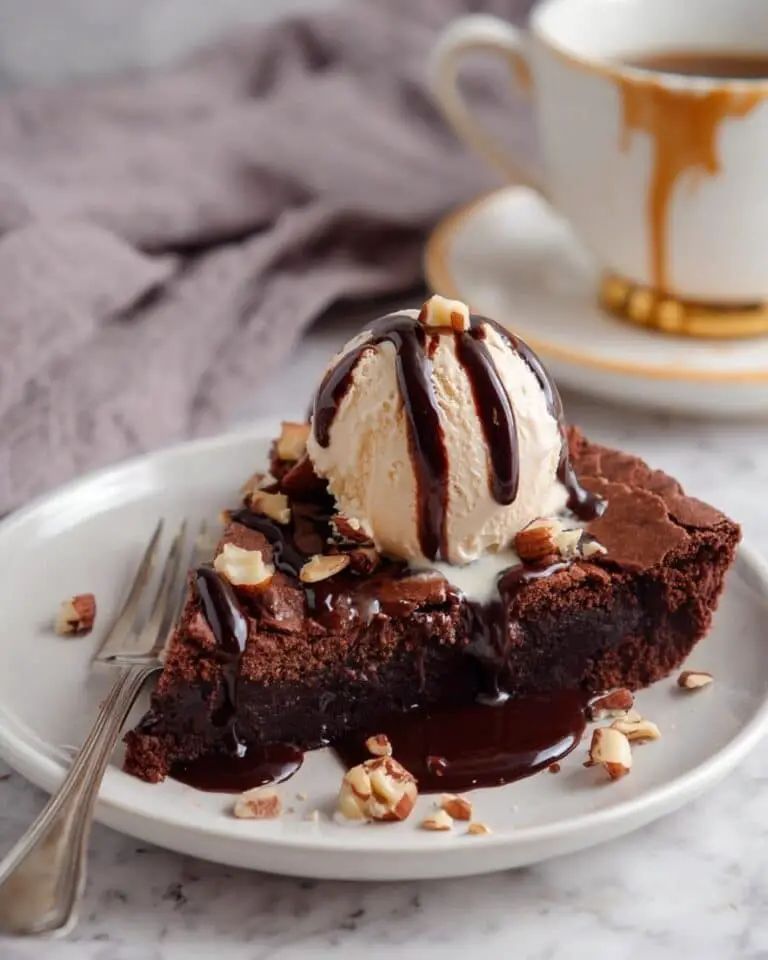 Fudgy Chocolate Brownie Pie – No Pie Crust Recipe