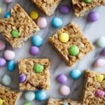 Easter M&M Cookie Bars with Oats (No-Bake) Recipe