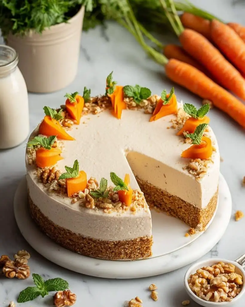 No-Bake Carrot Cake Cheesecake (Vegan & Gluten-Free) Recipe