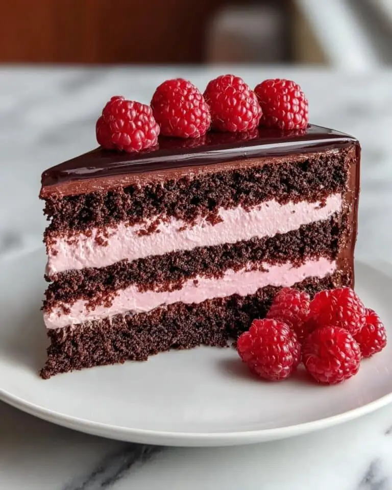Dark Chocolate Raspberry Mousse Cake Recipe