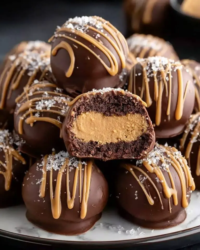 Decadent Chocolate Peanut Butter Snowballs with Caramel Drizzle Recipe