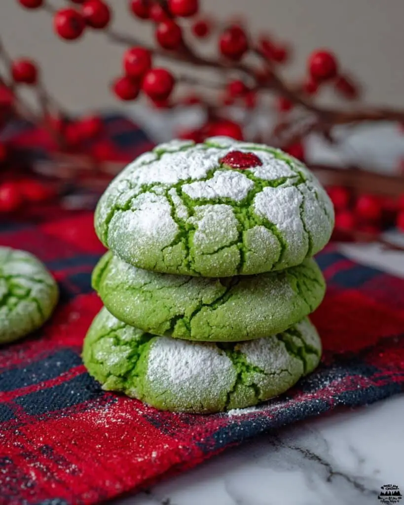 Grinch Crinkle Cookies Recipe