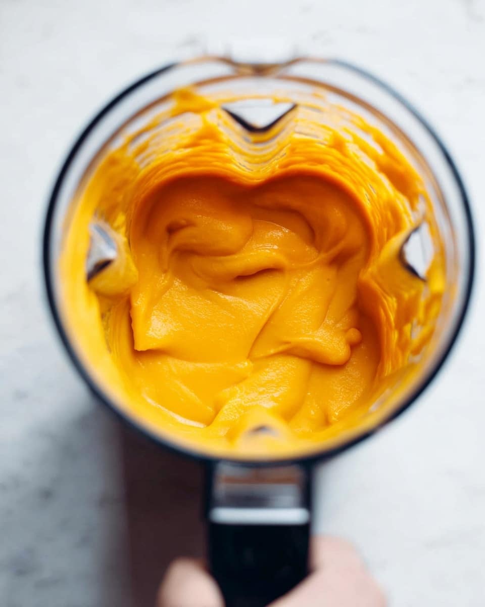 A square piece of creamy dessert with three visible layers sits on a white plate with thin blue stripes. The bottom layer is a crumbly light brown crust, the middle layer is thick white cream mixed with bits of crust, and the top layer is bright orange mango slices arranged in a neat row. Behind the plate is a glass baking dish showing more layers of the same dessert with mango on top. To the right, a wooden spoon holds a scoop of the creamy dessert. The whole scene is set on a wooden surface with a soft light. Photo taken with an iphone --ar 4:5 --v 7