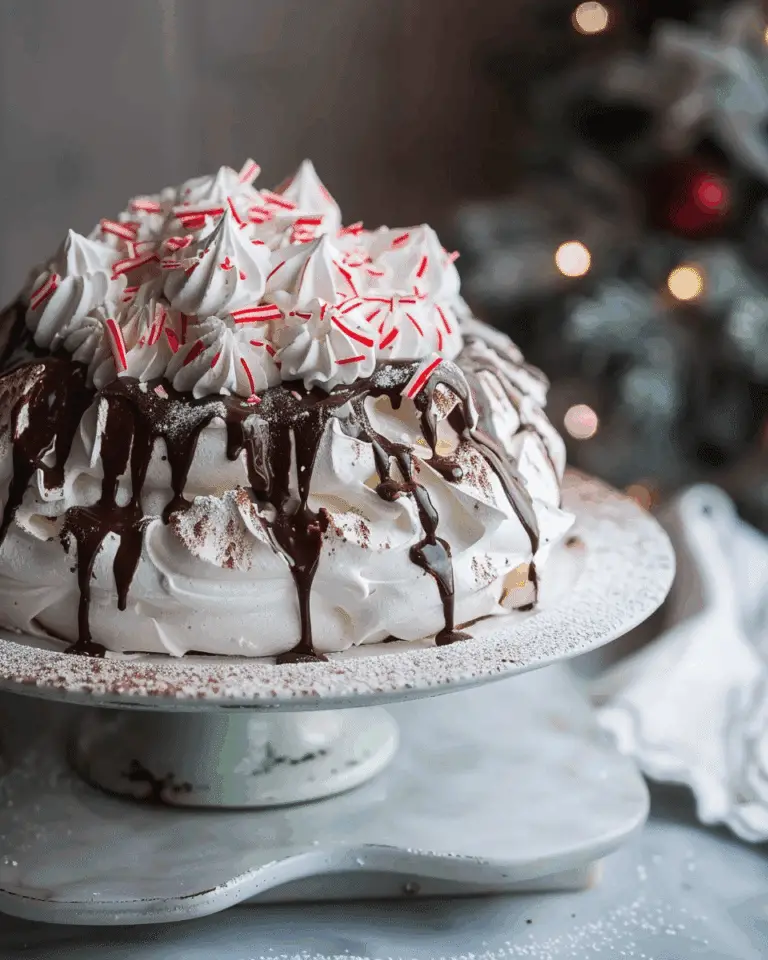 Chocolate Peppermint Pavlova