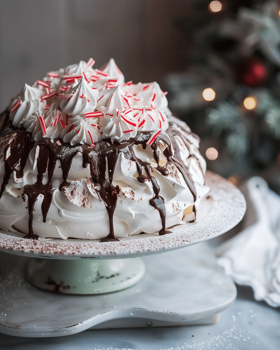 Chocolate Peppermint Pavlova