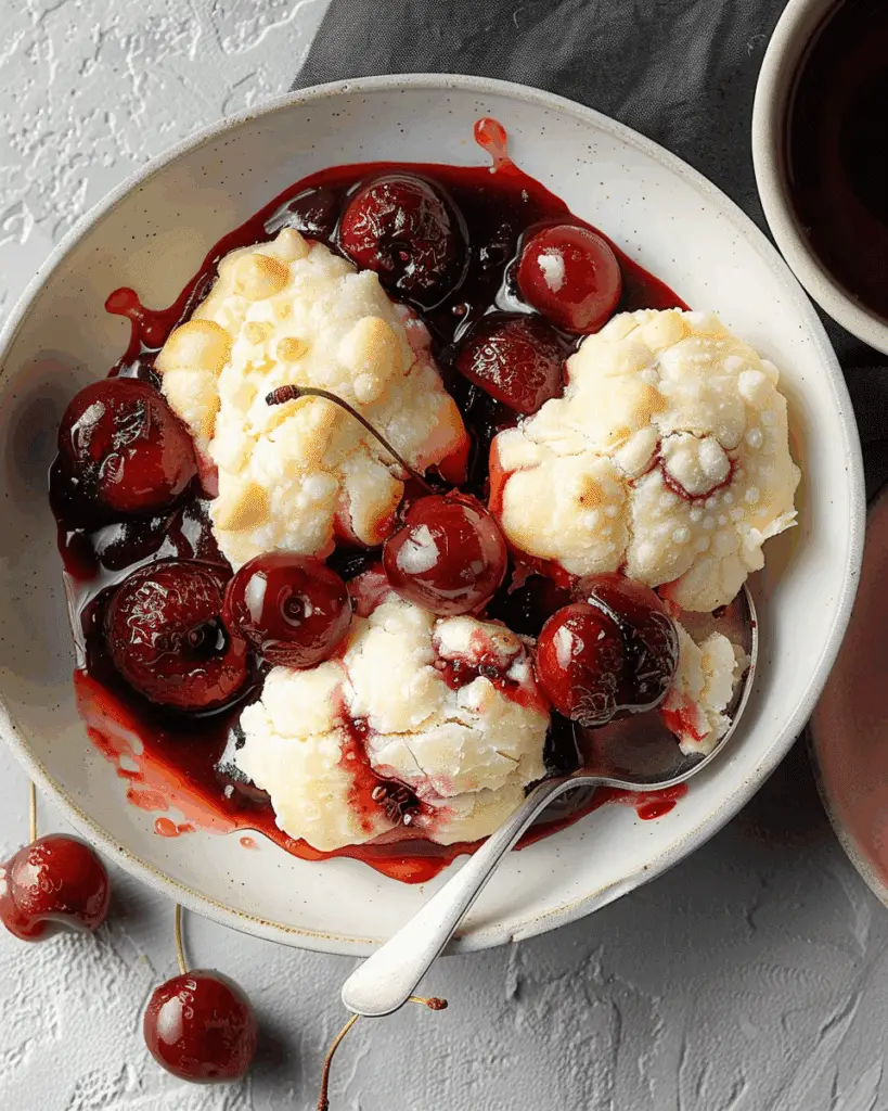 Amaretto Cherries with Dumplings