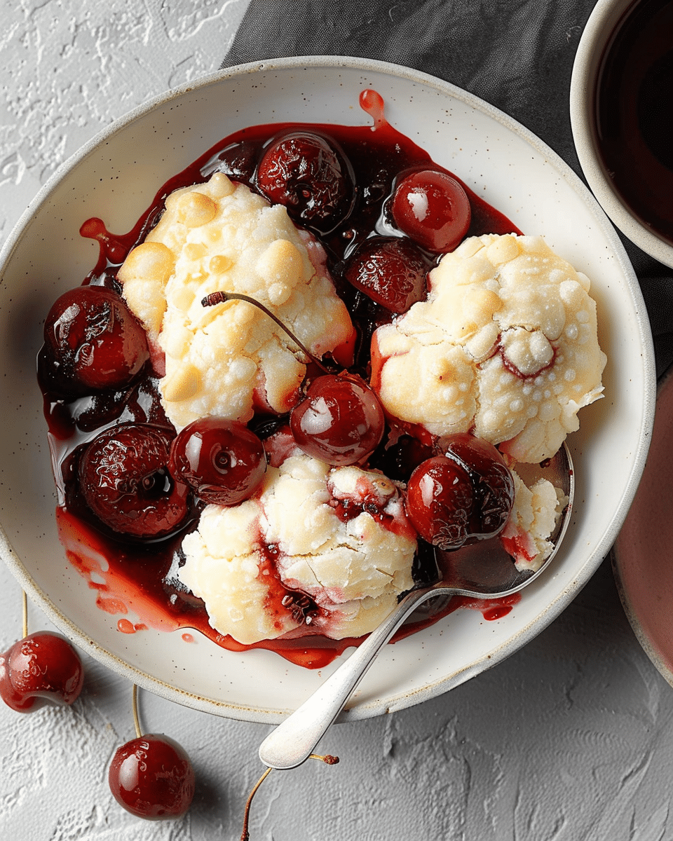 Amaretto Cherries with Dumplings