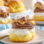 Cream Puff Pastry with Banana Cream Cheese Filling and Chocolate Ganache Recipe