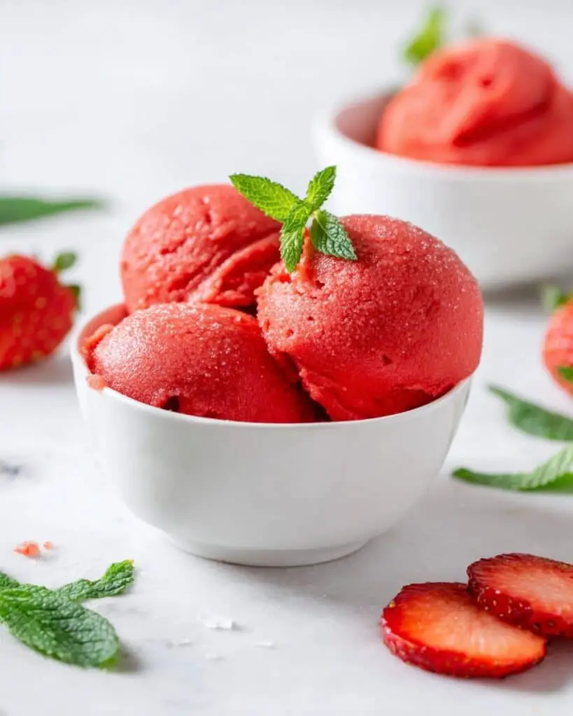 4 Ingredient Strawberry Sorbet Recipe