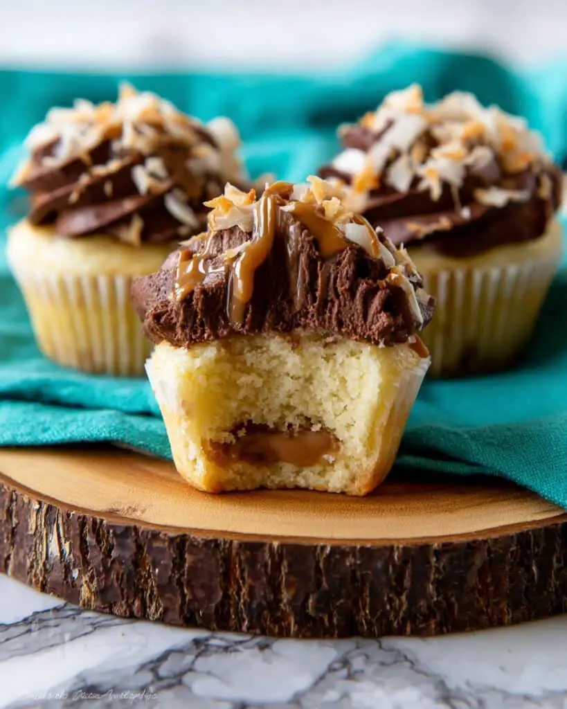 Chocolate Caramel Coconut Cupcakes Recipe