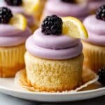 Lemon Cupcakes with Blackberry Cream Cheese Frosting Recipe