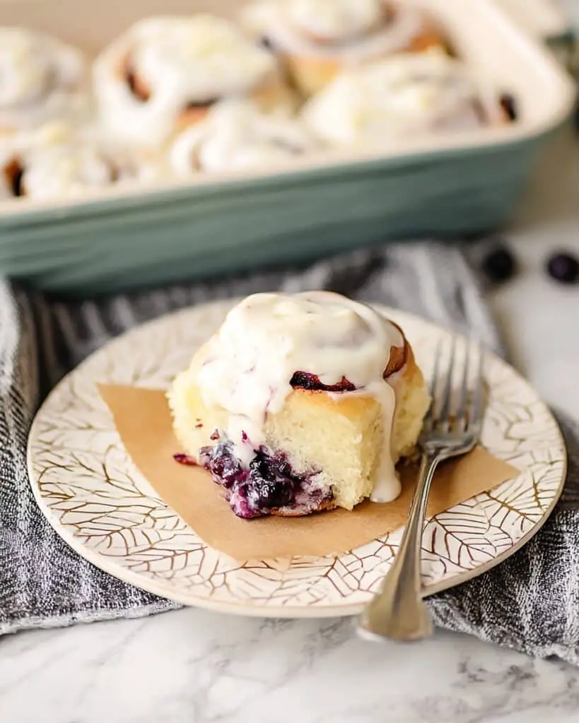 Blueberry Cinnamon Rolls with Cream Cheese Frosting Recipe