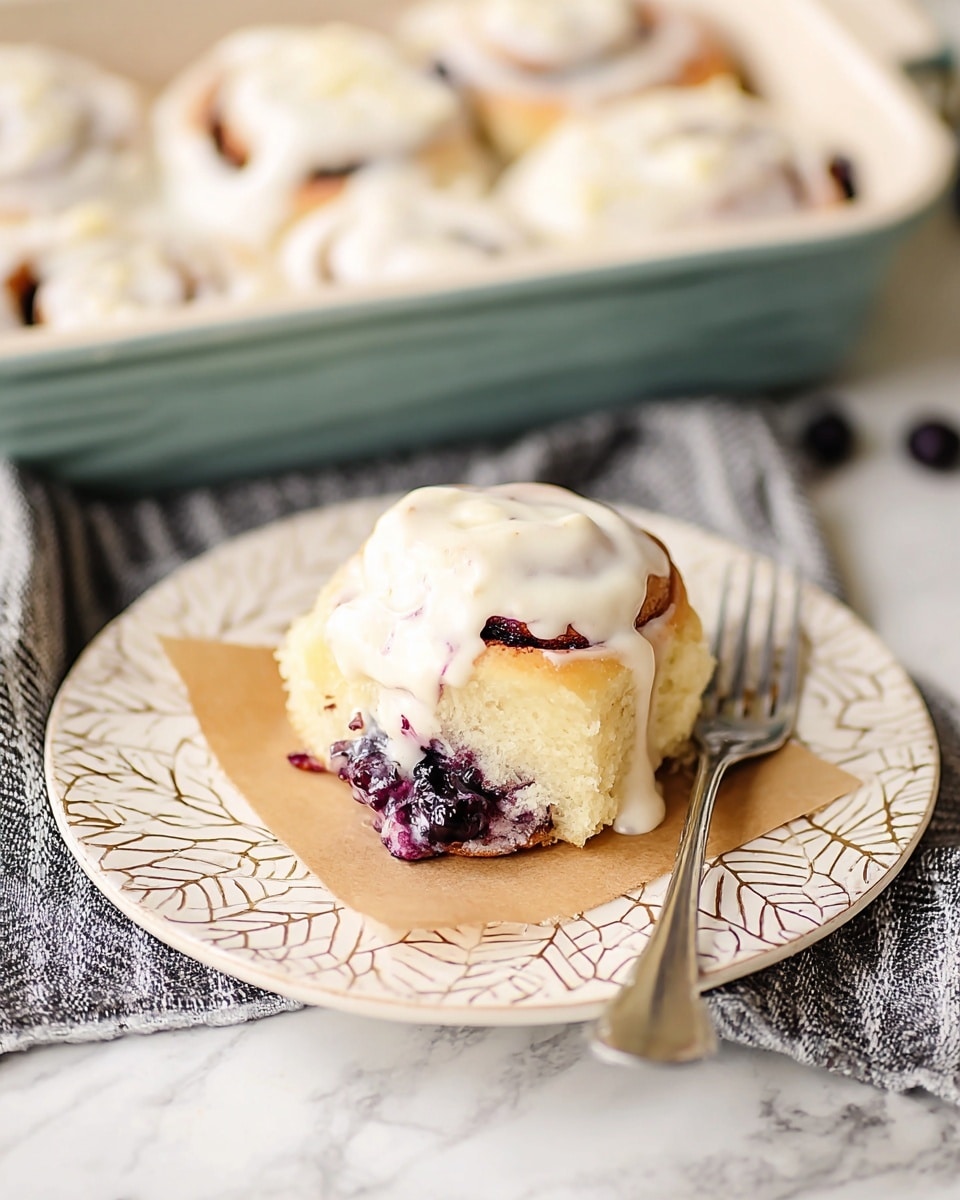 Blueberry Cinnamon Rolls with Cream Cheese Frosting Recipe