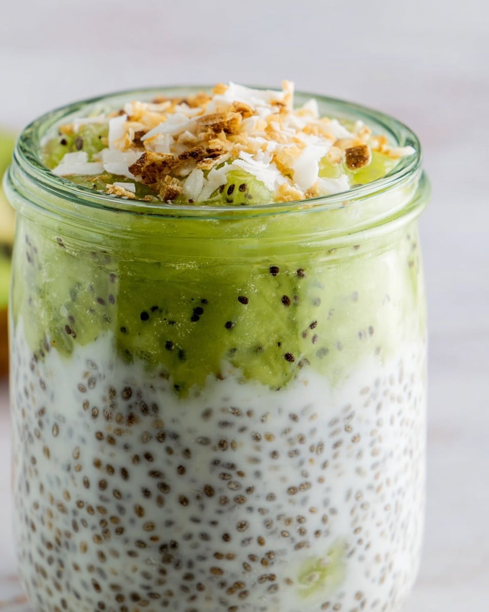 Kiwi Pudding with Coconut Milk and Chia Seeds Recipe