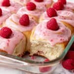 Raspberry Cream Cheese Sweet Rolls with Vanilla Raspberry Frosting Recipe