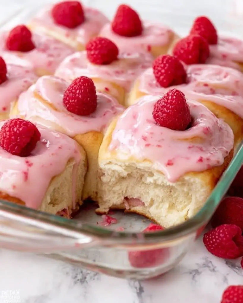 Raspberry Cream Cheese Sweet Rolls with Vanilla Raspberry Frosting Recipe