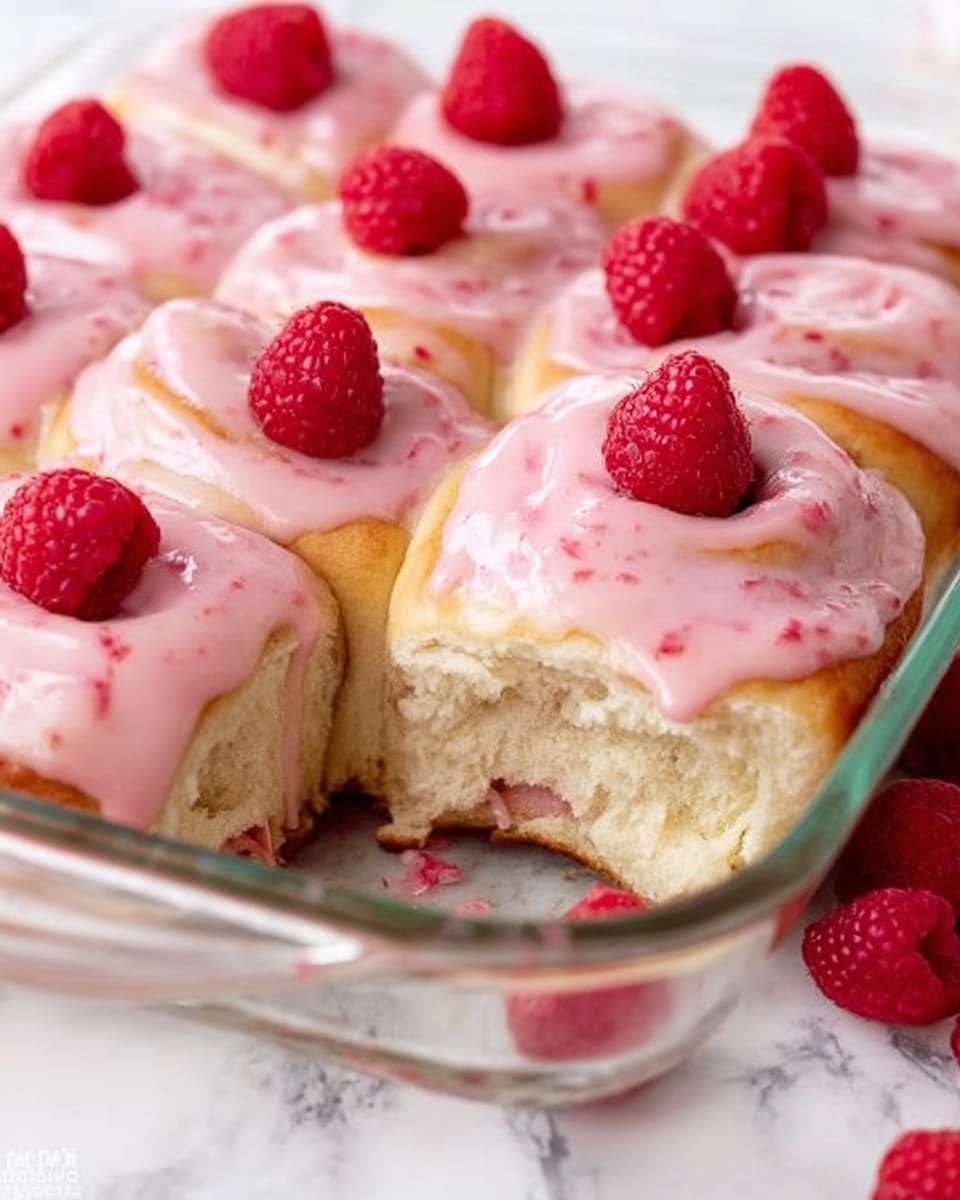 Raspberry Cream Cheese Sweet Rolls with Vanilla Raspberry Frosting Recipe