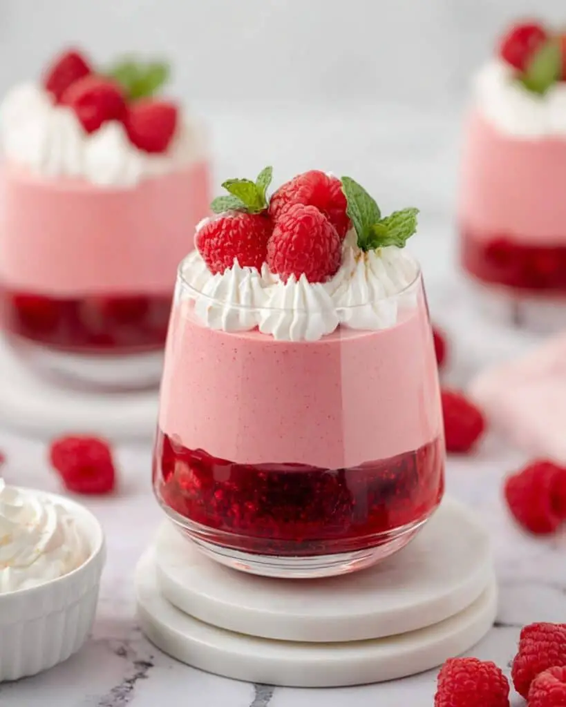 Raspberry Mousse with Raspberry Compote and Chantilly Cream Recipe