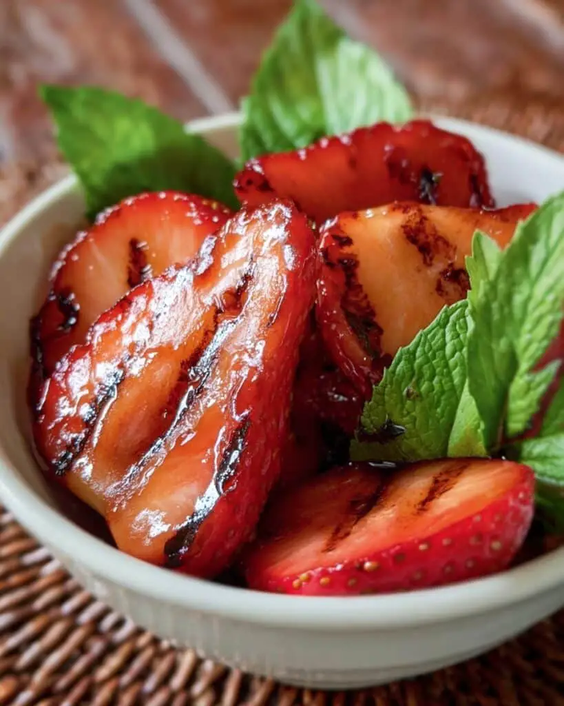 Grilled Strawberries with Basil and Balsamic Recipe