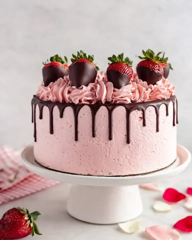 Chocolate Strawberry Cake with Strawberry Italian Meringue Buttercream Recipe