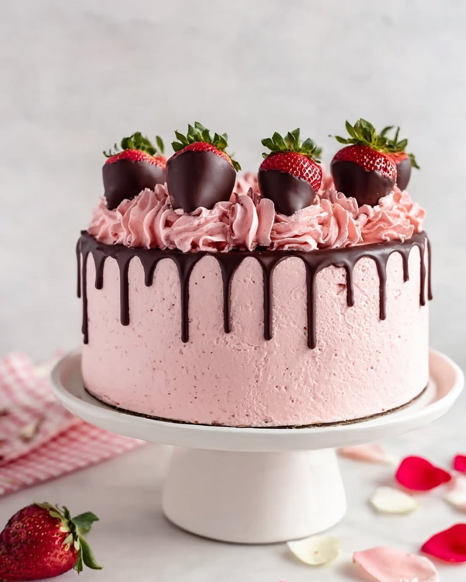Chocolate Strawberry Cake with Strawberry Italian Meringue Buttercream Recipe