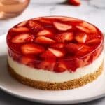 No-Bake Strawberry Cheesecake with Rosé Jelly Recipe