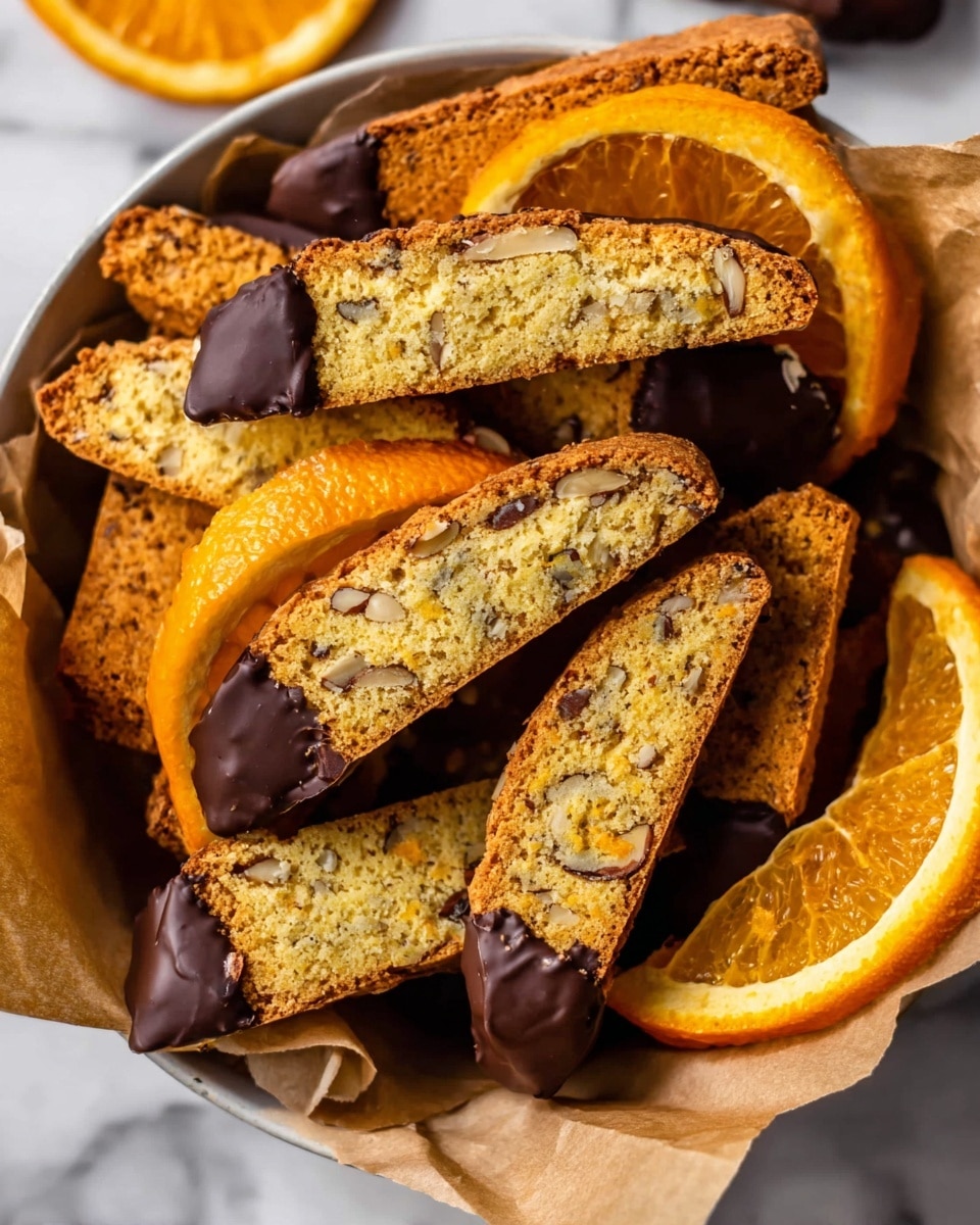 Homemade Chocolate Dipped Orange Biscotti Recipe