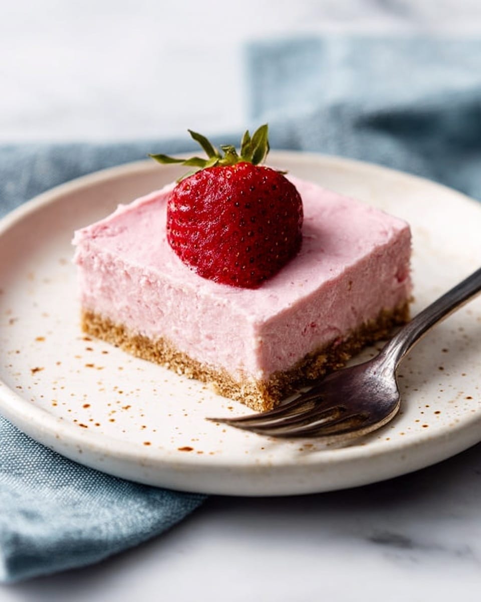 No Bake Strawberry Cheesecake Bars Recipe