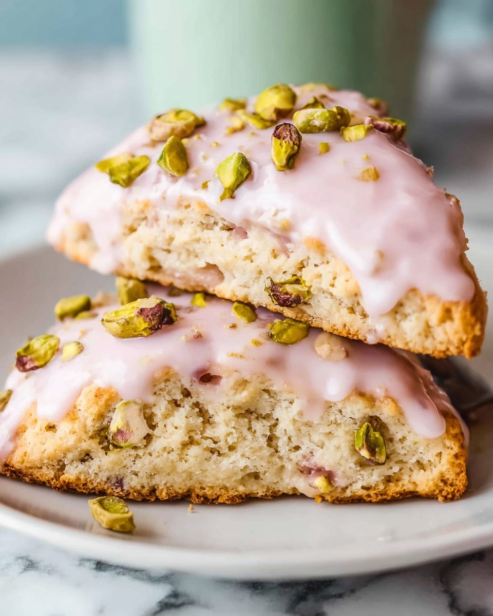 Buttermilk Cherry Scones with Pistachio Glaze Recipe
